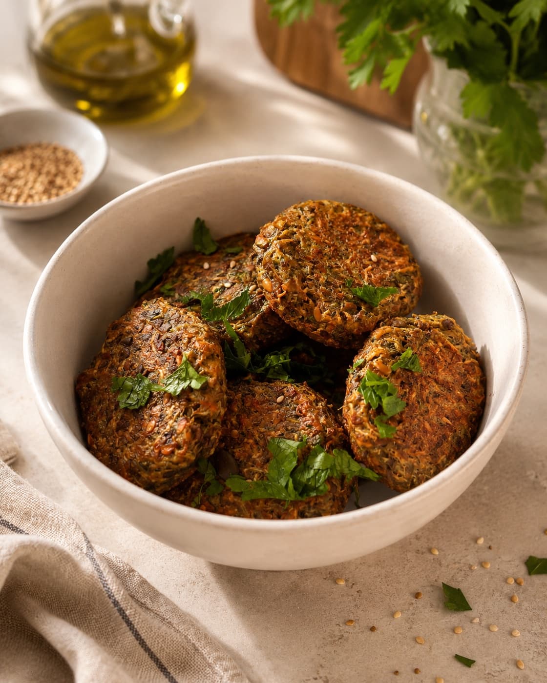 Baked Green Lentil Patties