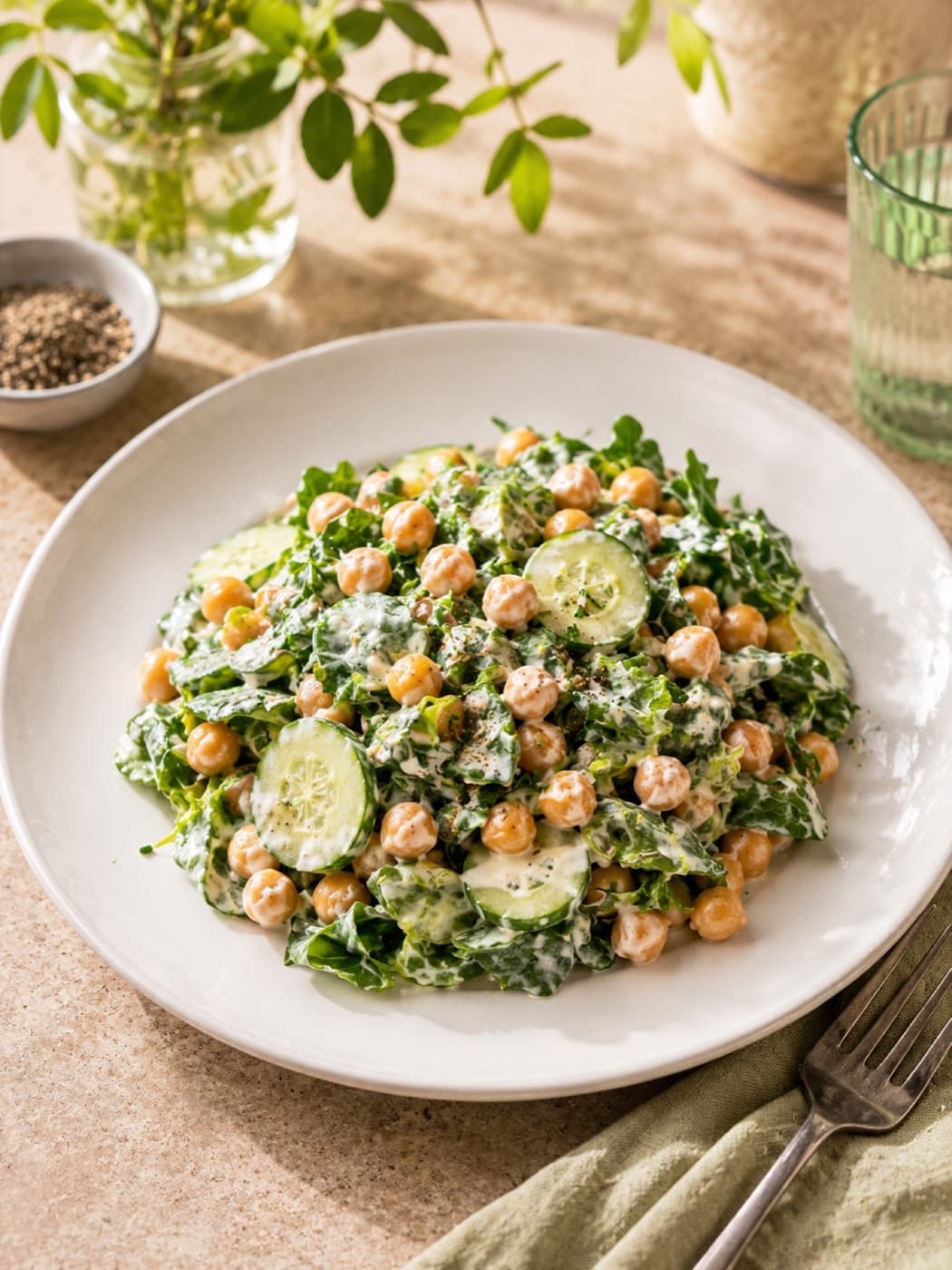 Crispy Chickpea Salad with Lamb's Lettuce