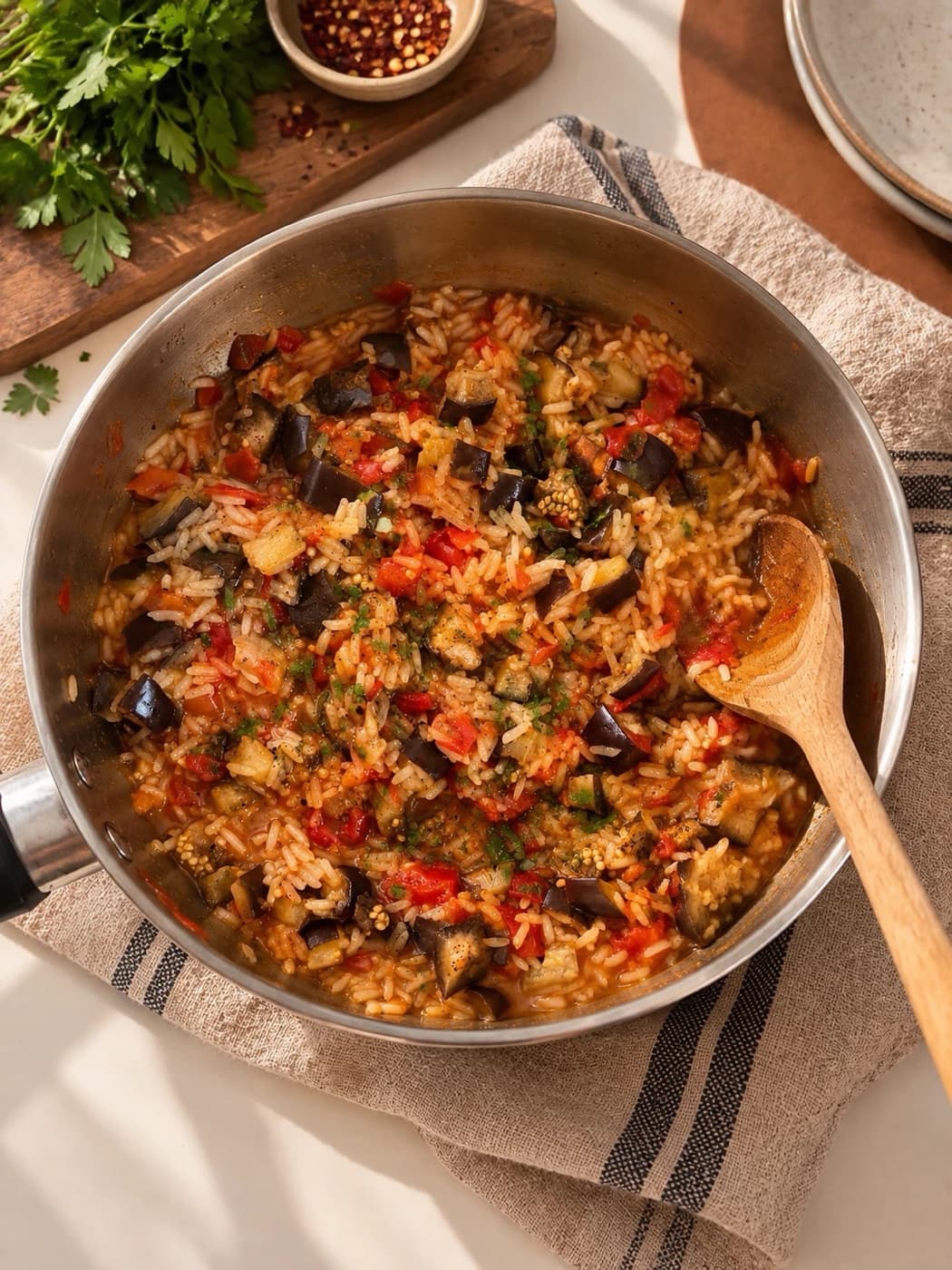 Easy Eggplant Risotto-Style Rice