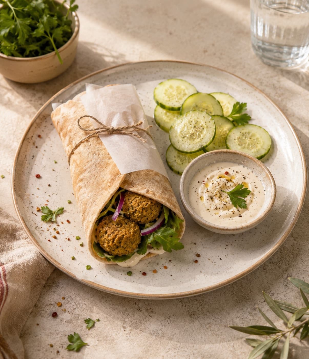 Baked Falafel Wrap