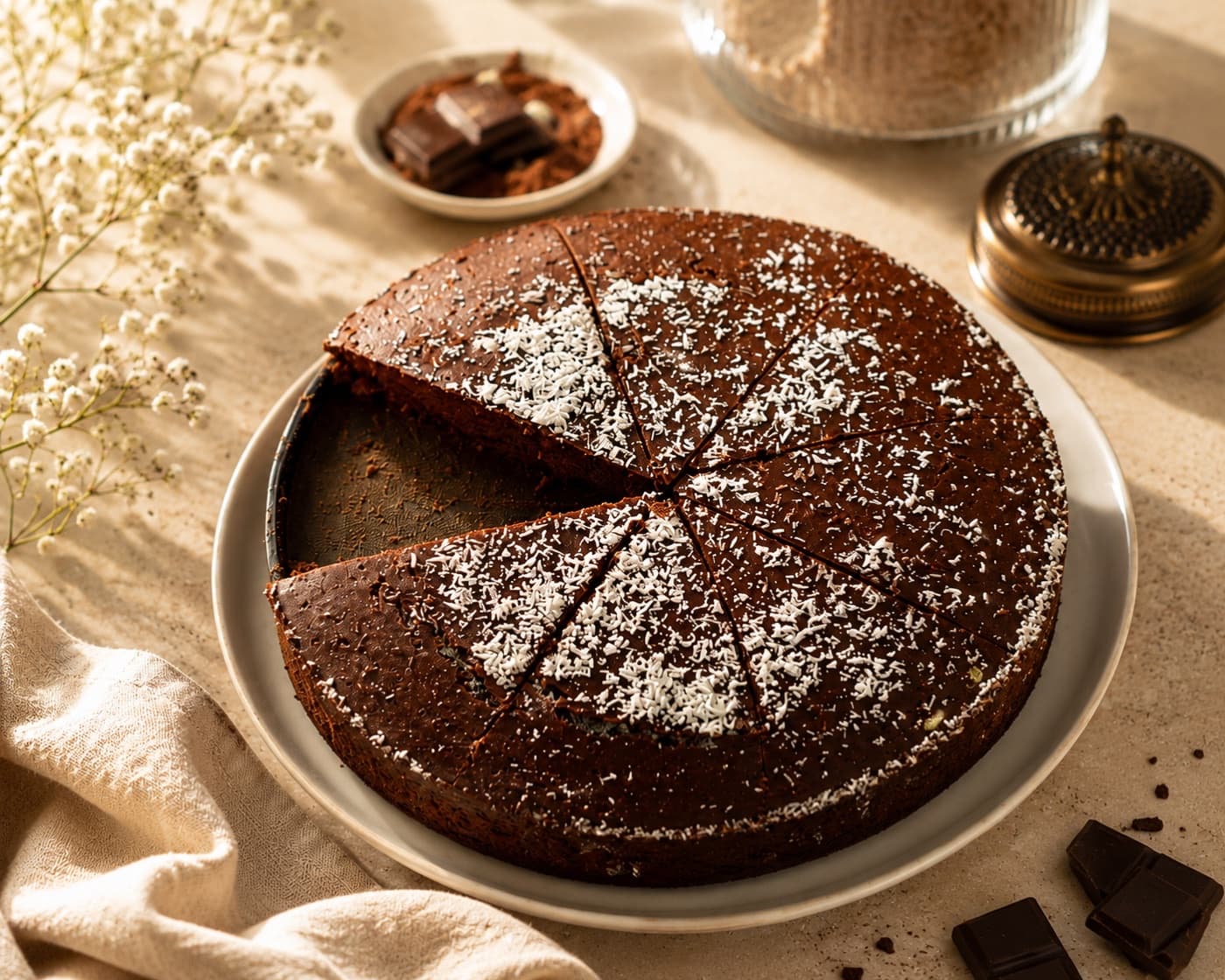 Sugar-Free Chocolate Date Cake