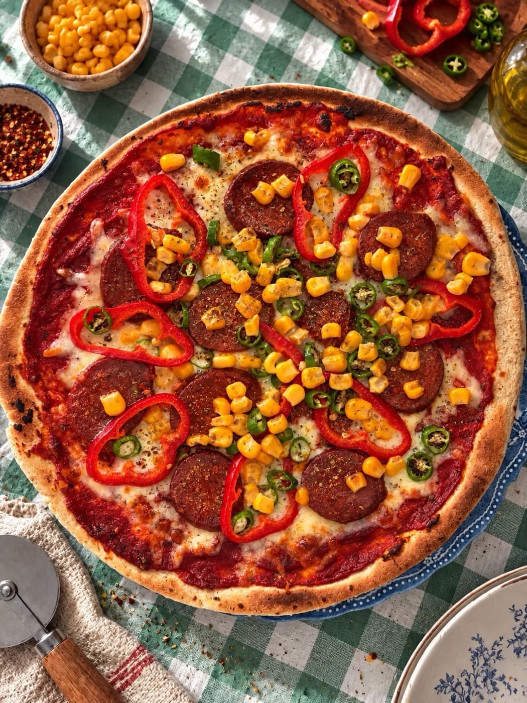 Quick Tortilla Pizza with Chorizo